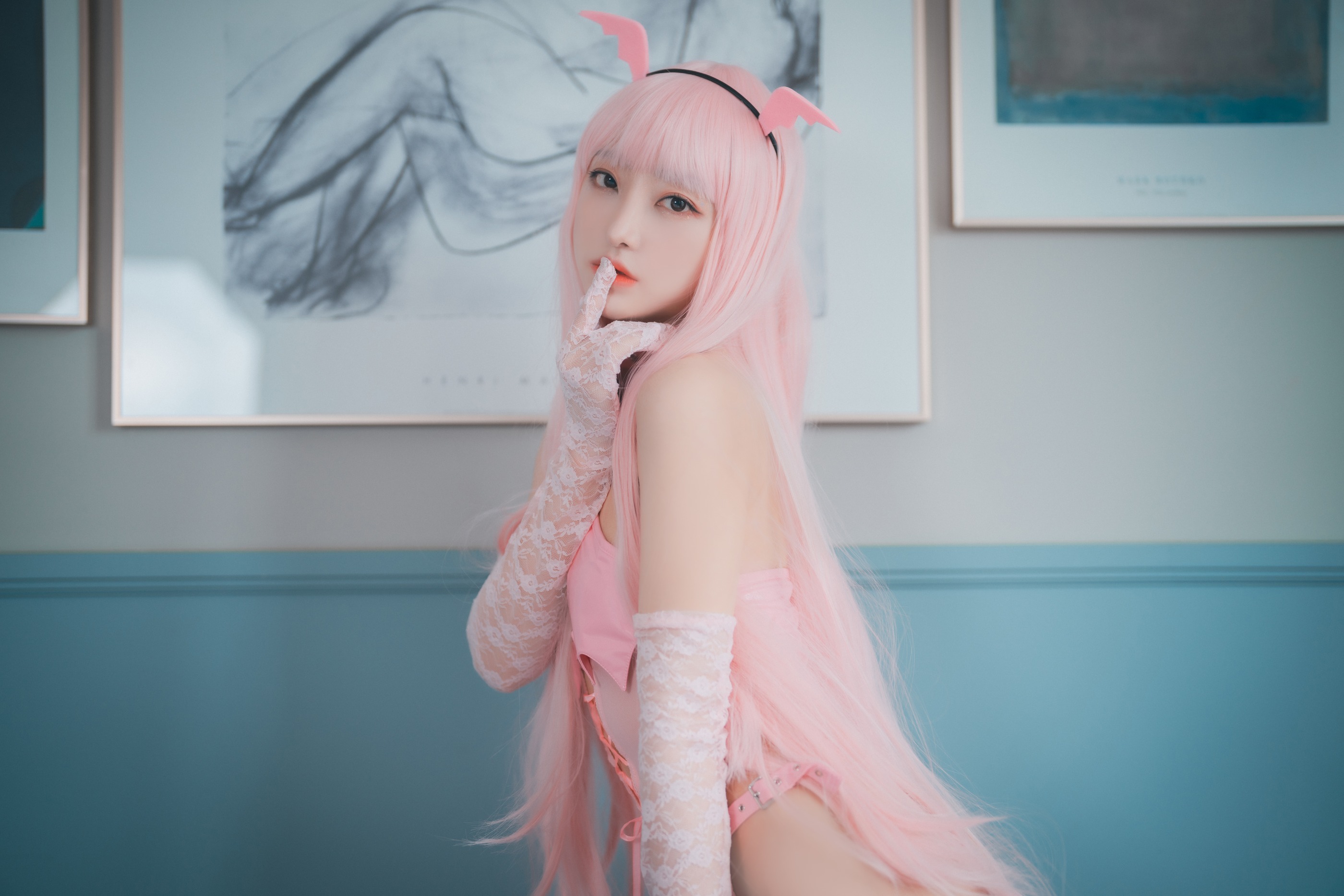 图片[1]-Hanari – NO.006 (하나리) [DJAWA] Pink Succubus [123P]-XikXak
